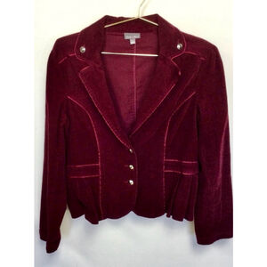 Women's Roz & Ali Burgundy Corduroy Blazer Size L